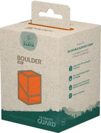 Ultimate Guard Earth Boulder 100+ Orange Deck Box - Northwest Sportscards