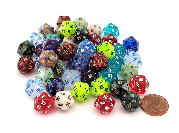 Chessex Mini Dice d20 50ct Bag - Northwest Sportscards