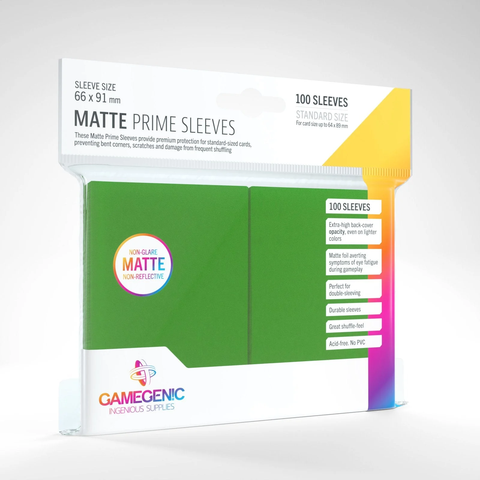 Gamegenic Matte Standard Prime Sleeves: Green 100ct - Northwest Sportscards