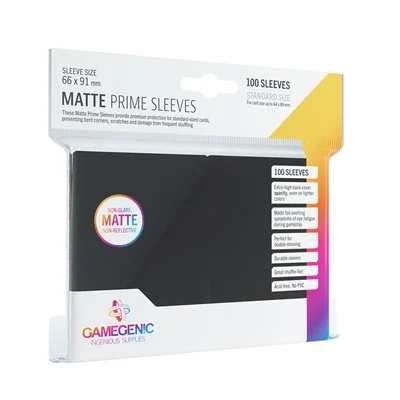 Gamegenic Matte Prime Standard Sleeves: Black 100ct - Northwest Sportscards