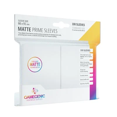 Gamegenic Matte Standard Prime Sleeves: White - Northwest Sportscards